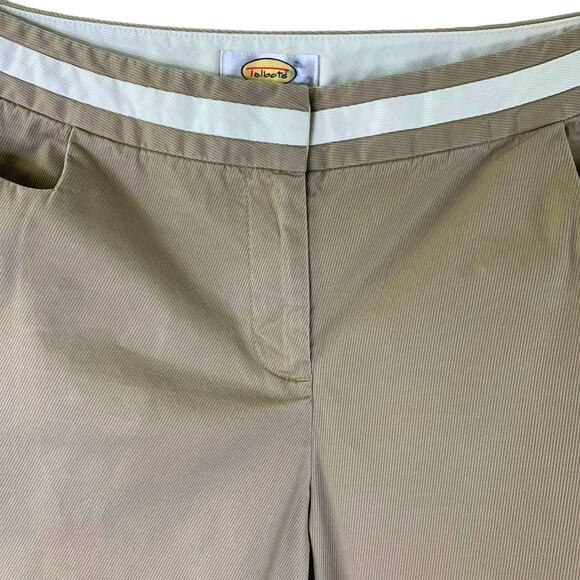 Talbots Petites Stretch Straight Leg Mid Rise Casual Pants Women Size 10 Khaki - Picture 3 of 11